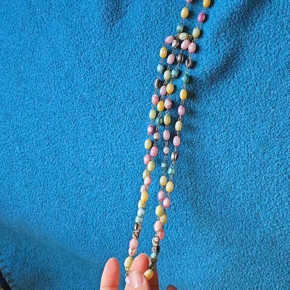 Vintage Multicolor beaded Long Necklace Fashion Jewelry - Picture 6 of 12